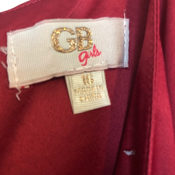 GB Girls Social Red Sateen Walk Through Jumpsuit - Picture 4 of 8